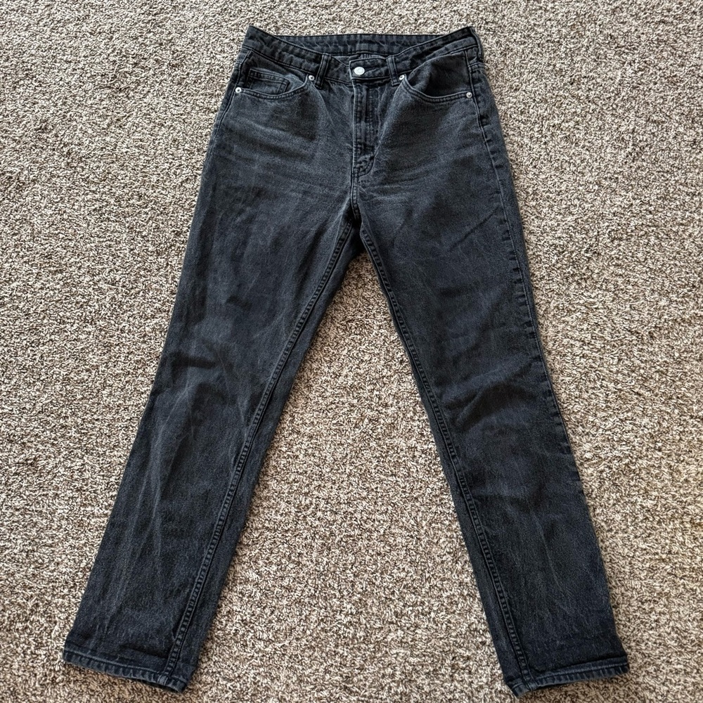 H&M Vintage Straight Denim Black Jeans